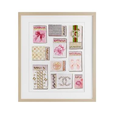 Imagem de Stupell Industries Glam Girl Matchboxes Impressão emoldurada de bétula sob vidro por Ziwei Li, 53 x 43 cm