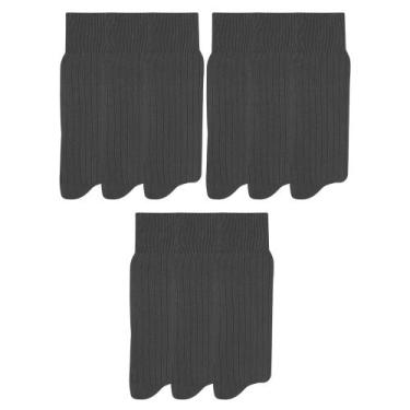 Imagem de Kit Com 9 Pares De Meias Social Mash Poliamida Longa Canelada, Único -