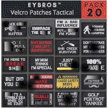 Imagem de Eybros Patch tático de moral, conjunto de 20 pacotes, adesivos militares engraçados para mochilas, chapéu, equipamentos do exército, etc.