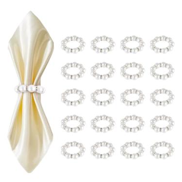 Imagem de keilend Anéis De Guardanapo Pérola Keilend, 20 Peças, Luxuosos Para Decoração Guardanapos Mesa, Elegantes Porta-Anéis Jantar, Casamento, Festa, Ação Graças E Natal