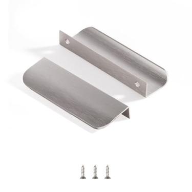 Imagem de sunlithor Puxadores de dedo para armário de cozinha puxadores de gaveta de baixo perfil cômoda banheiro armário armário móveis puxadores de alumínio pacote com 30 moderno níquel escovado 15 cm fácil
