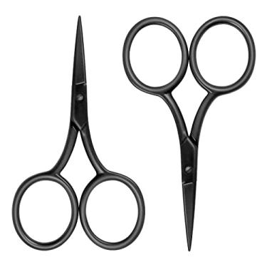 Imagem de Asdirne Tesoura de 9,4 cm, lâminas de eletroforese de aço inoxidável, afiadas e resistentes à corrosão, alça confortável, adequada para casa, costura, escola, escritório, especialmente para trabalhos