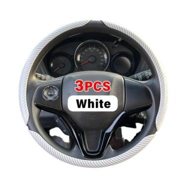 Imagem de Capa De Volante De Carro Em Fibra De Carbono Brilhante De 38cm Para In