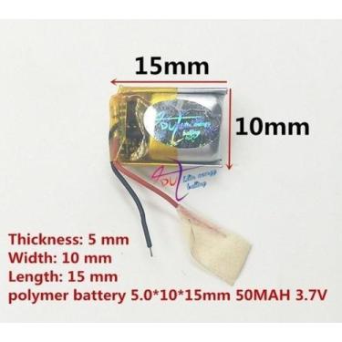 Imagem de (3 Pcs) Bateria 3,7v 50mah 5mm X 10mm X 15mm 501015 2 Fios - - bgb