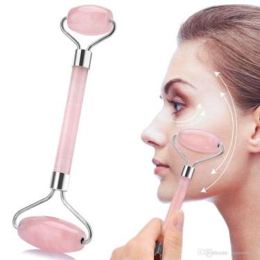 Imagem de Rolo Facial Pedra De Jade Anti Rugas Massoterapia Profissional - MKB
