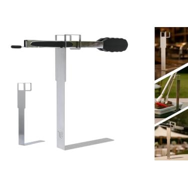 Imagem de Suporte Organizador para Pegador Buffet em Inox TLPRO (25cm) – Ideal para Pegador Universal, Pinça Culinária, Pegador de Salada, Pegador para Massa, Churrasco e Utensílios Tipo Concha