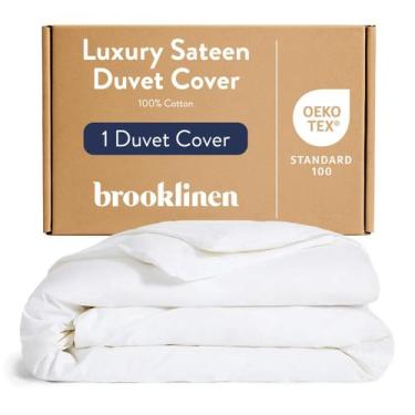 Imagem de Capa de edredon Brooklinen Luxury Sateen 100% algodão King White