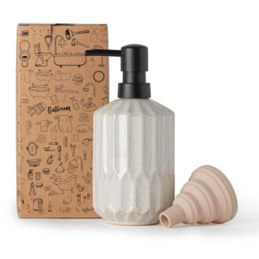 Imagem de Dispensador de sabonete FE FUN ELEMENTS Luxuoso de 480 ml de cerâmica