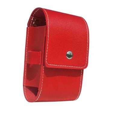 Imagem de IEUDNS Estojo para telêmetro de golfe, armazenamento de bola portátil para esportes ao ar livre, viagens para homens e mulheres, pequena bolsa de transporte, Vermelho