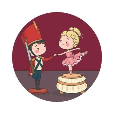 Imagem de Painel de Tecido Sublimado Redondo Soldadinho de Chumbo Bailarina Nata