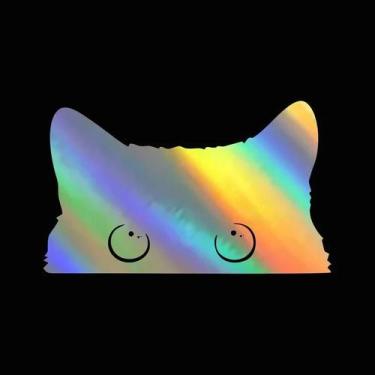 Imagem de Adesivo De Carro Gato Fofo 15x9CM Olhos Grandes Vinil Impermeável Aces