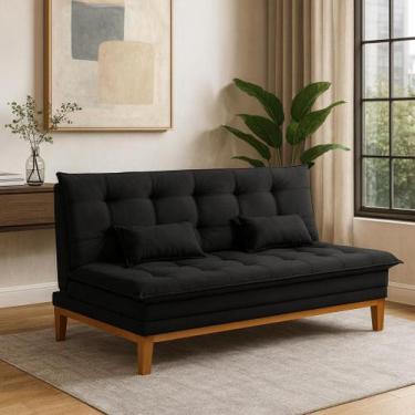 Imagem de Sofá Cama Casal 2 Lugares Reclinável Melim Suede Para Sala de Estar Ca