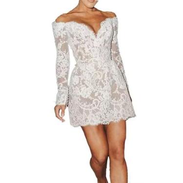 Imagem de Vestido de noiva Yuxin Vintage 2025 de manga curta sem ombro