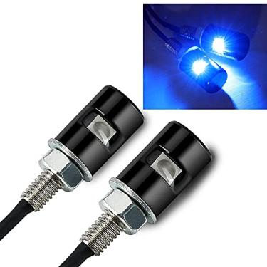 Imagem de RUPSE Luz de placa de carro de 2 peças, lâmpada LED impermeável de 12 V, lâmpada de parafuso de etiqueta de licença para carro, motocicleta, caminhão, RV, quadriciclo (azul)