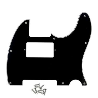 Imagem de ROZILO 8 furos Tele Pickguard Guitarra Humbucker Pick Guard Fit EUA/Mexican Fender Standard Telecaster Preto 3 Ply