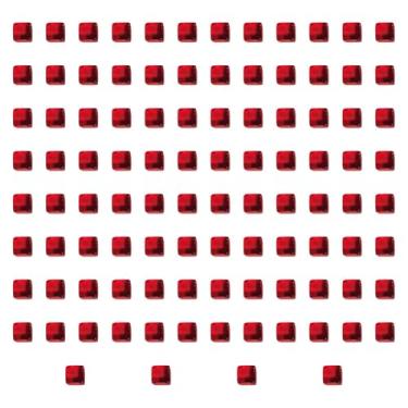 Imagem de menolana 100x Cubos de acrílico Brinquedos de treinamento sensorial Cubos empilháveis ​​Jogo de tabuleiro interativo de seis lados Dados em branco para, Vermelho