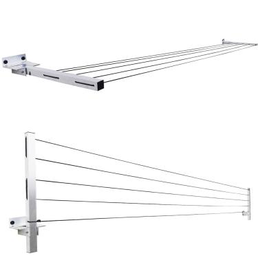 Imagem de Varal Roupa Articulado Parede Aluminio Cabo De Aço Premier