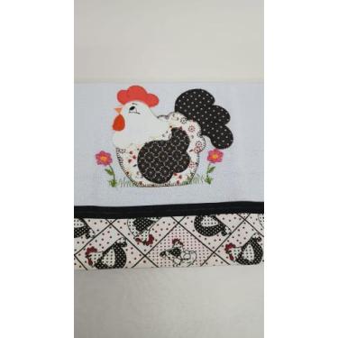 Imagem de Guardanapo bordado galinha  com barra - Hasack 