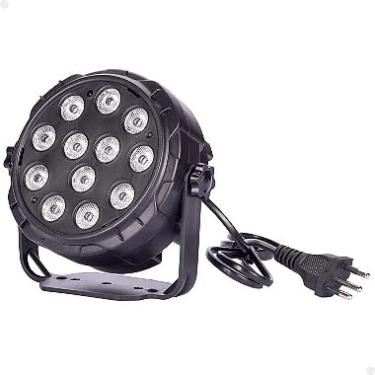 Imagem de Canhão de Iluminação LED RGB 12 LEDs 12W com Controle Remoto – Luz Colorida para Festas e Decoração