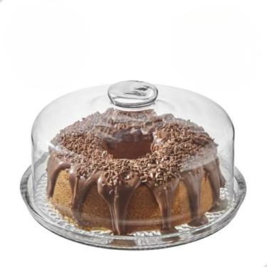 Imagem de Boleira de Vidro Com Tampa e Pé Prato Bolo Sobremesa(VIDRO SEM PÉ)