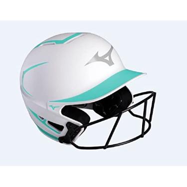 Imagem de Mizuno Capacete de softbol adulto Fastpitch F6 com máscara, menta-branca, pequeno/médio