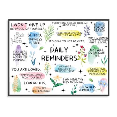 Imagem de Dazzlewall Pôster de arte de parede com lembretes diários, citações motivacionais, pôster de parede para escritório, sala de estar, decoração de quarto, 41 x 30 cm, sem moldura