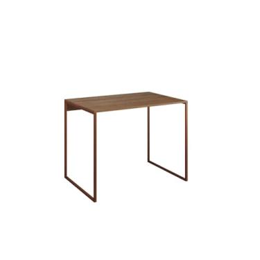 Imagem de 80x46cm desktop madeira base ferro modelo industrial(COBRE/AMÊNDOA)