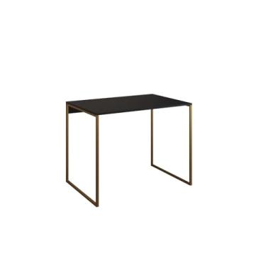 Imagem de 80x46cm desktop madeira base ferro modelo industrial(DOURADO/PRETO)