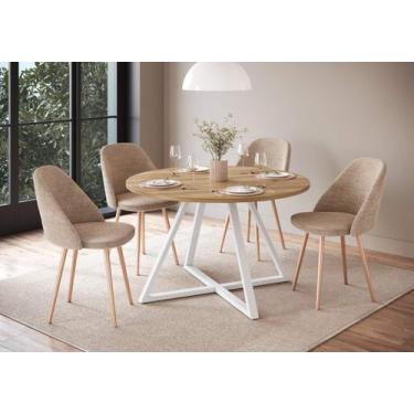 Imagem de Mesa de Jantar Redonda com 4 lugares Concept Artesano, Nogal Sevilha/B