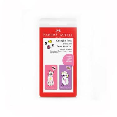 Imagem de Borracha Pets Rosa e Roxa com 2 unid Faber-Castell