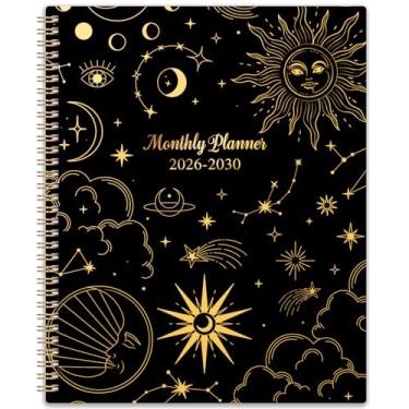 Imagem de Vindora Agenda Mensal 2024-2029, 23 x 28 cm, 60 Meses, Abas Mensais, Bolso Duplo Lateral, Feriados