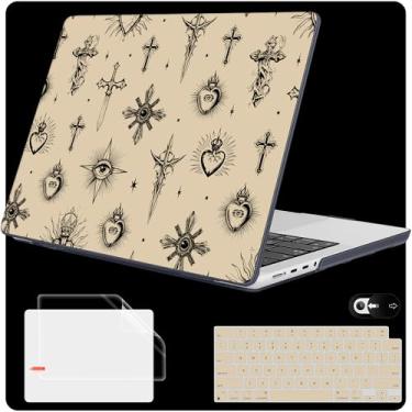 Imagem de Mektron Capa para MacBook Pro 14 polegadas 2024 2023 2021 modelo M4 A3112 A3401 A3185 M3 A2918 A2992 M2 A2779 M1A2442 Pro/Max, capa rígida de plástico para MacBook Pro 35.6 cm, olho turco