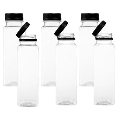 Imagem de RoyalHouse Pacote com 6 garrafas de suco reutilizáveis de 335 g, plástico livre de BPA, tampas à prova de vazamento, garrafas vazias, recipiente para suco, vitaminas, água e preparação de refeições em