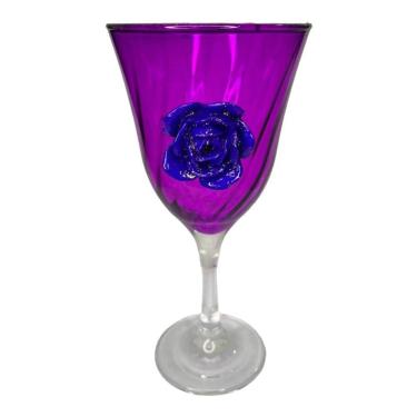 Imagem de Taça Roxa Pomba Gira Lirio Rosa Super luxo 330 ml Vidro