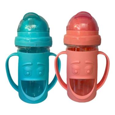 Imagem de Copo Para Bebe Criança Com Tampa E Canudo + Alça De Plástico