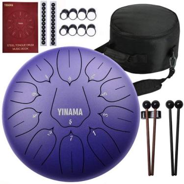 Imagem de Tambor de lingueta de aço Yinama 11 Notes de 30 cm com marretas e bols
