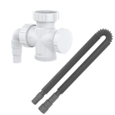 Imagem de Kit Adaptador Maquina Lavar Roupa Louça + Mangueira 2,20M - Blukit