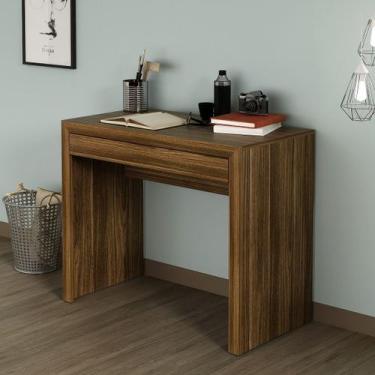 Imagem de Mesa para Escritório 90cm com 1 Gaveta MDP Nogal Tecnomobili