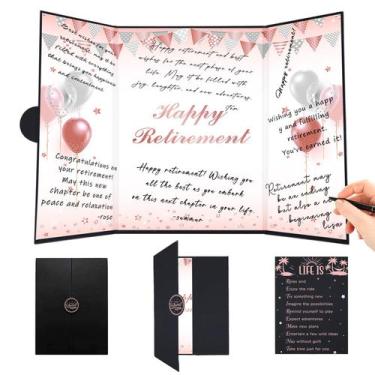 Imagem de Decorações para festas de aposentadoria Roetyce Guest Book Rose Gold