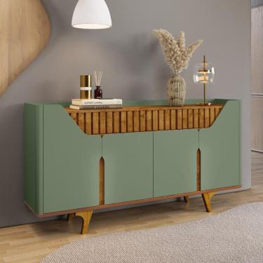 Imagem de Aparador Danúbio com 4 Portas, 2 Gavetas e Pés de Madeira