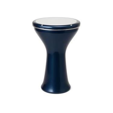Imagem de QUEENBRASS Tambor Darbuka profissional – Tambor de cálice Doumbek feito à mão com ressonância profunda e tons claros – Instrumento de percussão do Oriente Médio para iniciantes e profissionais, azul