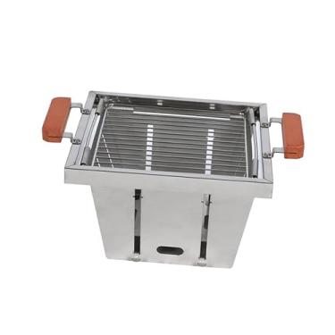 Imagem de IEUDNS Grelha dobrável a carvão, grelha para churrasco, rede para grelhar no quintal e viagens, Prata