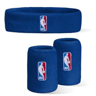Imagem de For Bare Feet Faixa de cabeça e pulseira NBA Classic LOGOMAN Pacote com 3 Royal OSFM