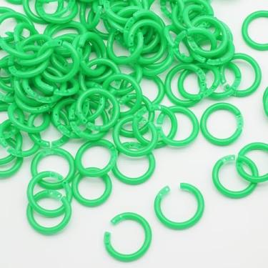 Imagem de LOUZAGO Pacote com 100 anéis de fichário, anéis de plástico para livros, anéis de cartão de índice, anéis de papel para escritório, escola, casa (verde, 15 mm)