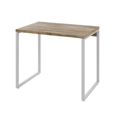 Imagem de Mesa Kuadra Office 90X60X75cm Carvalho/Est.Branca