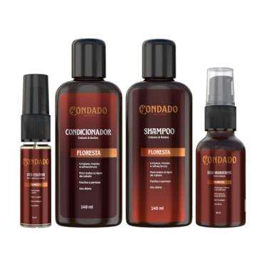 Imagem de Kit Shampoo Condicionador Óleo Hidratante Colônia Masculino Barba Refrescante Amadeirado Condado (Floresta (Amadeirado))