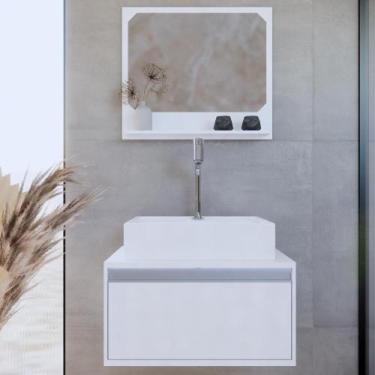 Imagem de Gabinete P/ Banheiro C/cuba + Espelho Real 50 Branco S/c - GABINETTO, 