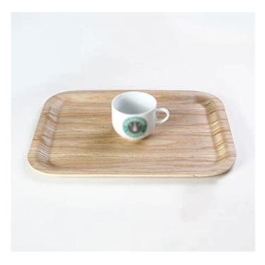 Imagem de URGDWEKJY Bandeja de servir e travessa, bandeja retangular de madeira, bandeja de lanche, bandeja de café da manhã, elegante decoração de casa de fazenda palete (média)