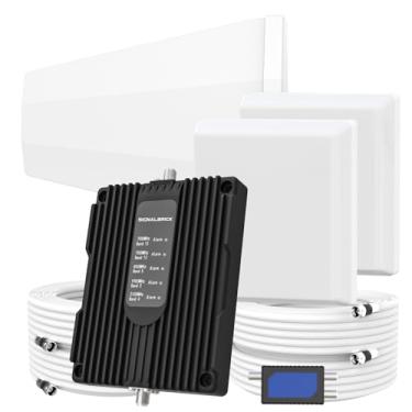 Imagem de Amplificador de celular para casa com antena interna dupla | Amplfers de cobertura de até 8000 m², Booster de celular adequado para AT&T, Verizon, T-Mobile e mais, 5G 4G LTE para banda 4/12/17/13/5/2