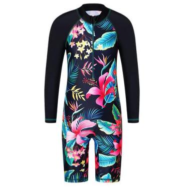 Imagem de Maiô TFJH E de manga comprida Rashguard UPF 50+ para meninas